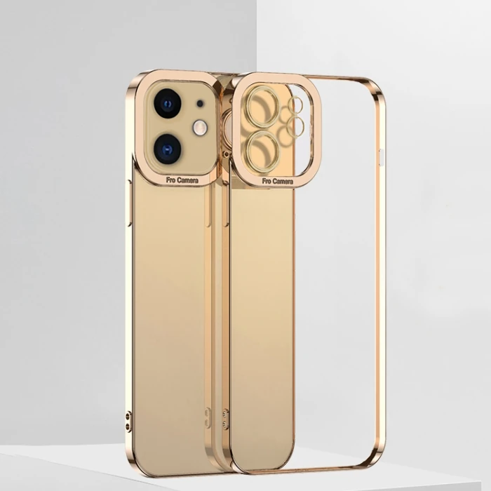 ALLY Fashion Series iPhone 12 Mini 5.4inç Kılıf Renkli Kenar Lazer Çerçeveli Silikon Kılıf-(5775)