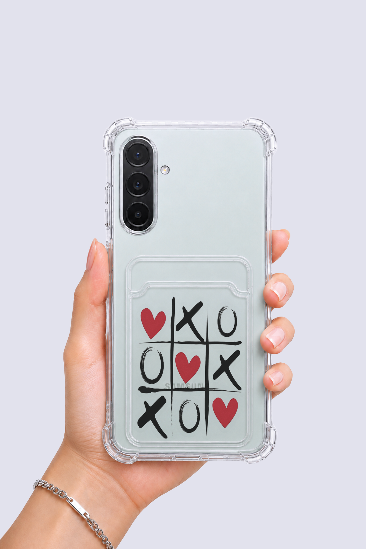 Samsung Galaxy A26 Kartlıklı XoXO Desenli Kılıf