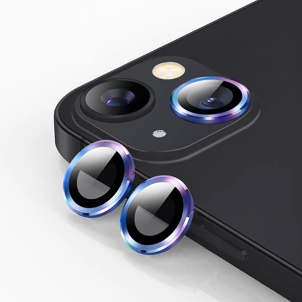 ALLY İPhone 13 – 13 Mini 3D Metal Çerçeveli Kamera Lens Koruyucu-(5775)