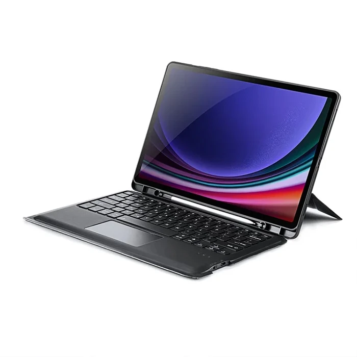 DUX DUCIS Samsung Galaxy Tab S9 + Ayrılabilir Bluetooth Klavye Touchpad PU Deri Kılıf-(5775)