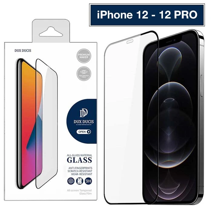 Dux Ducis iPhone 12 – 12 Pro 6.1inç Tempered Cam Ekran Koruyucu 10D Full Kaplama-(5775)