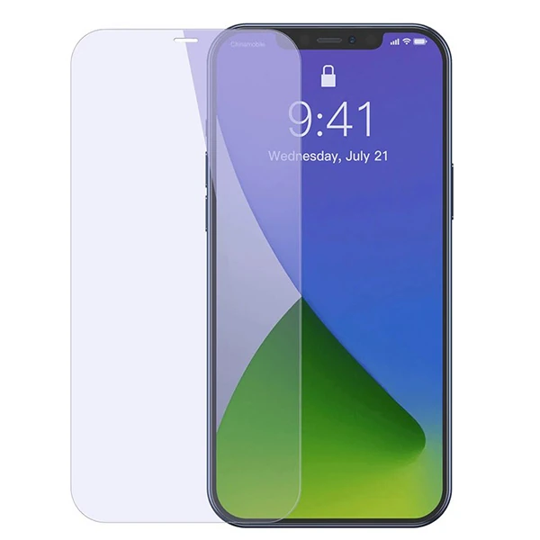 Baseus İPhone 12/12 PRO 6.1 0.3mm Antiblue Cam Ekran Koruyucu 2Adet-(5775)