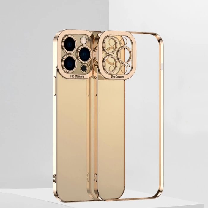 ALLY Fashion Series iPhone 12 Pro Kılıf Renkli Kenar Lazer Çerçeveli Silikon Kılıf-(5775)