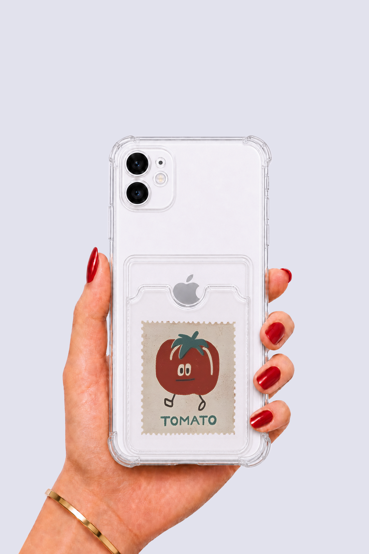 iPhone 11 Kartlıklı Tomato Desenli Kılıf