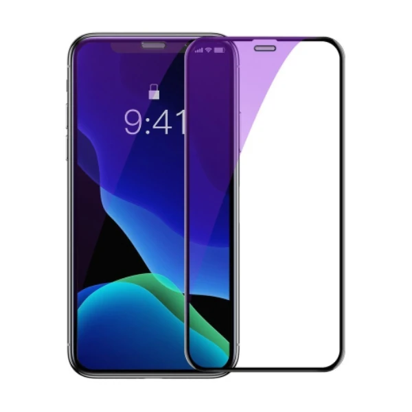 Baseus İPhone XS-X 5.5 Ekran Koruyucu Full Anti Blue Light Tempered Cam Ekran Koruyucu 2 A-(5775)