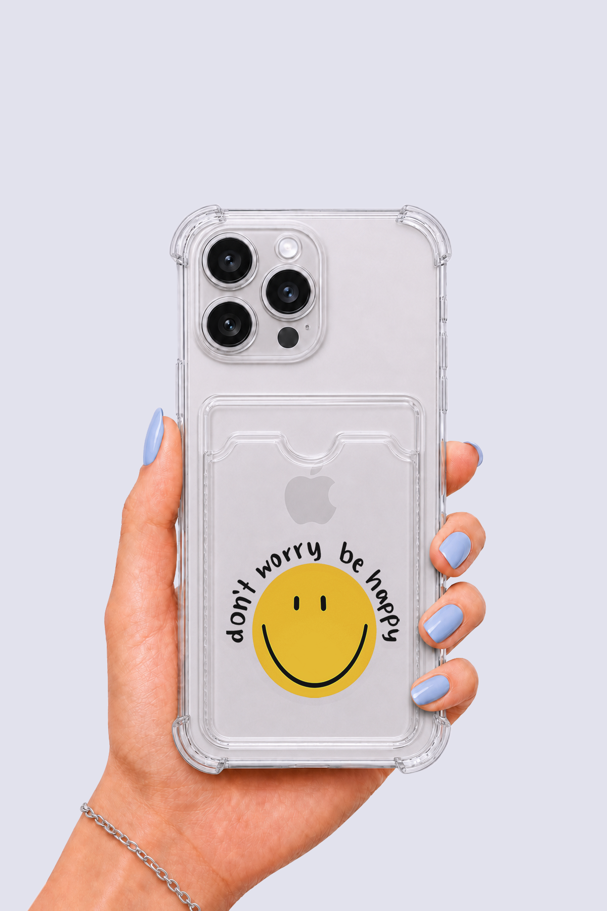 iPhone 16 Pro Max Kartlıklı Gülücük Desenli Kılıf