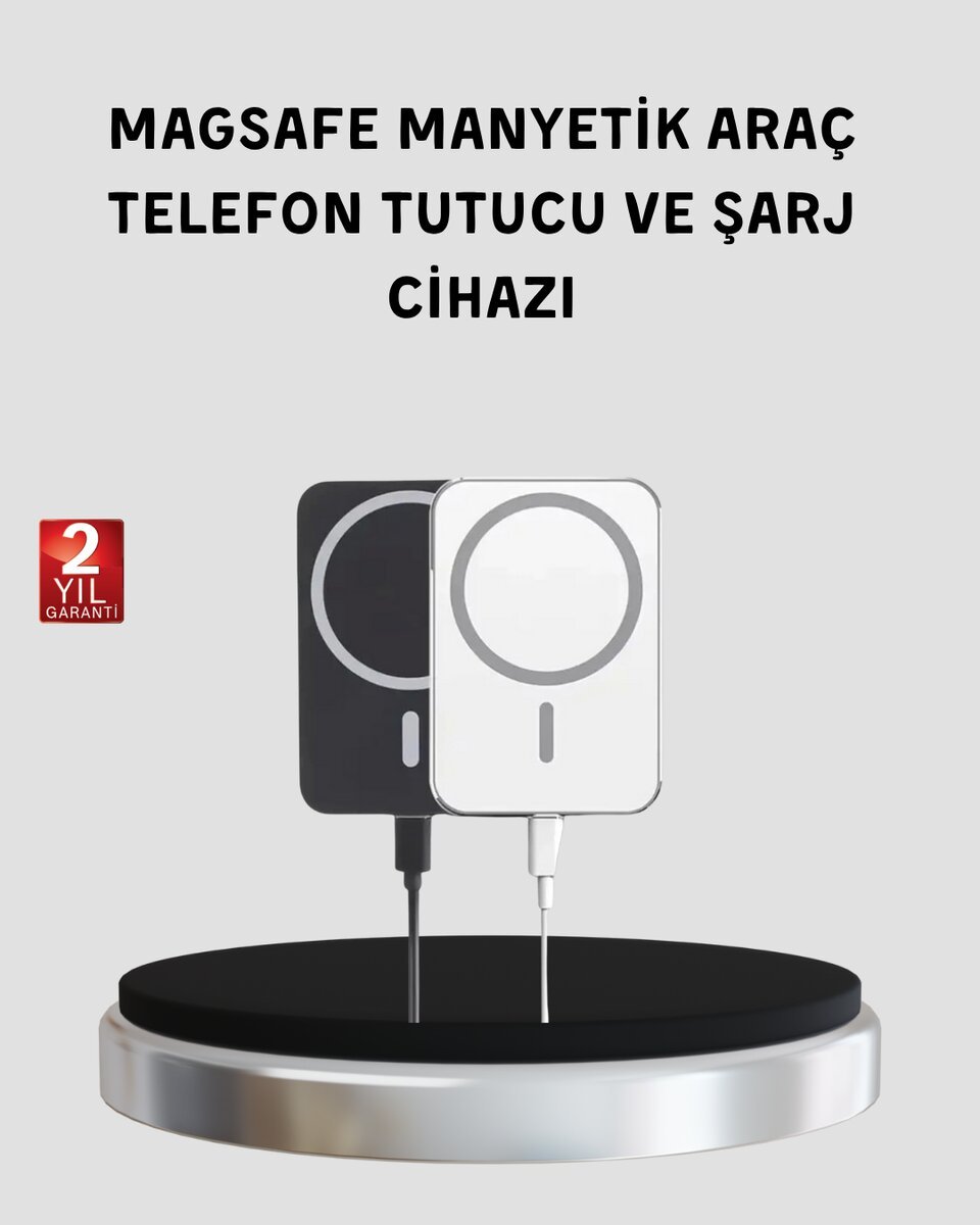 MagSafe Uyumlu Kablosuz Powerbank – Güçlü Mıknatıs Hızlı Şarj Kompakt Tasarım