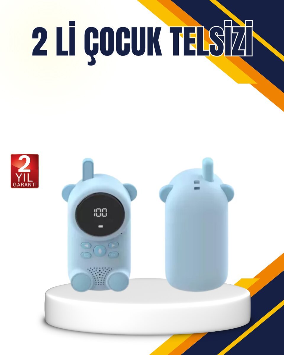 Çocuk ve Bebek Telsizi – 22 Kanal VOX Modu USB Şarjlı Renkli Ekran